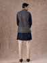 Manyavar Elegant Teal Blue Velvet Nehru Jacket