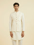 Manyavar Cream Brocade Nehru Jacket