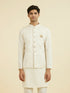 Manyavar Cream Brocade Nehru Jacket