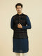 Manyavar Teal Velvet Nehru Jacket