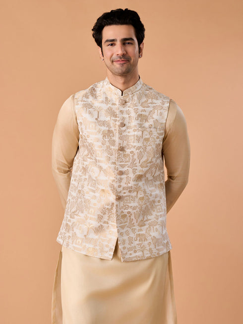 Manyavar Regal Brocade Nehru Jacket