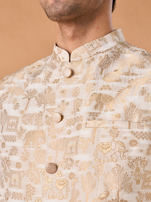 Manyavar Regal Brocade Nehru Jacket