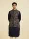 Manyavar Elegant Blue Nehru Jacket