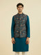 Manyavar Teal Blue Elegance Jacket