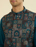 Manyavar Teal Blue Elegance Jacket