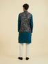 Manyavar Teal Blue Elegance Jacket