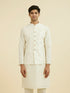 Manyavar Cream Brocade Nehru Jacket