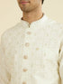 Manyavar Cream Brocade Nehru Jacket