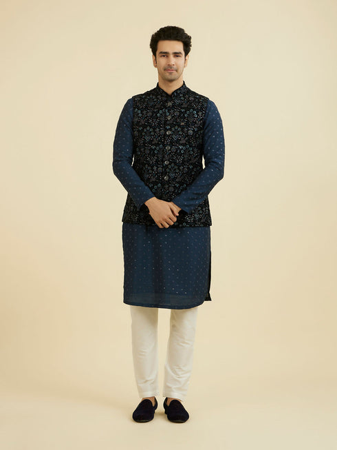 Manyavar Elegant Velvet Nehru Jacket