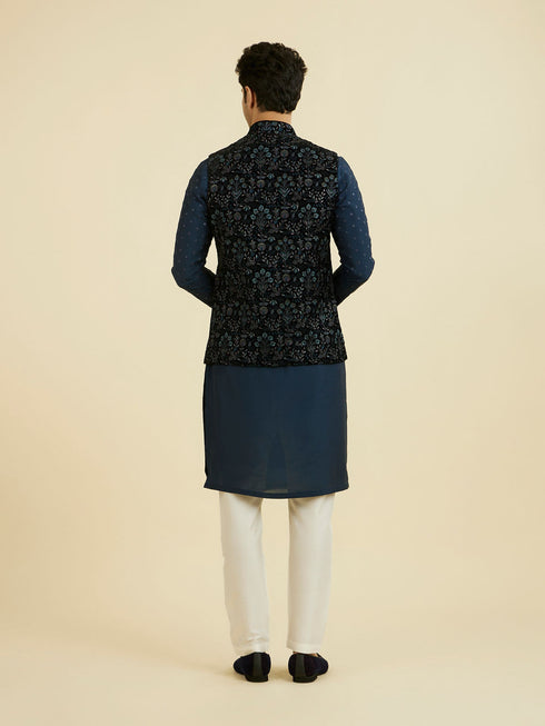 Manyavar Elegant Velvet Nehru Jacket