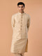 Manyavar Elegant Beige Nehru Jacket