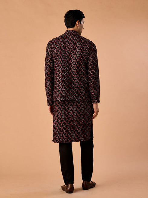 Manyavar Mesmerizing Black Nehru Jacket
