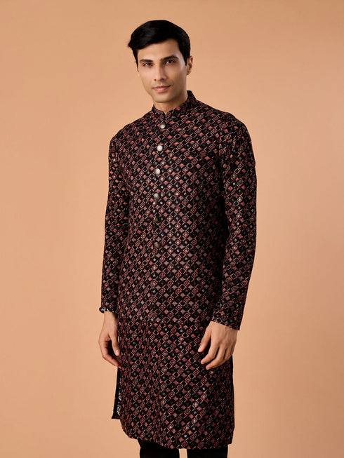Manyavar Mesmerizing Black Nehru Jacket
