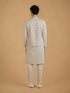 Manyavar Cream Silk Thread Embroidered Nehru Jacket