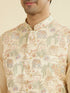 Manyavar Beige Brocade Nehru Jacket