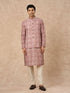 Manyavar Dusty Pink Blended Cotton Nehru Jacket