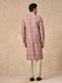 Manyavar Dusty Pink Blended Cotton Nehru Jacket