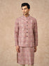 Manyavar Dusty Pink Blended Cotton Nehru Jacket