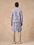Manyavar Lilac Blended Cotton Printed Nehru Jacket