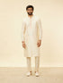 Manyavar Coral Pink Floral Patterned Kurta Jacket Set