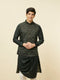 Manyavar Forest Green Mughal Motif Jacket Set