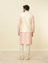 Manyavar Cream Pink Bel Buti Patterned Jacket Set