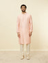 Manyavar Cream Pink Bel Buti Patterned Jacket Set