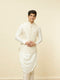 Manyavar Sesame White Thread Embroidered Kurta Jacket Set