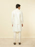 Manyavar Sesame White Thread Embroidered Kurta Jacket Set