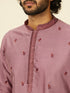 Manyavar Grape Wine and Lilac Kurta Jacket Set