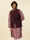 Manyavar Grape Wine and Lilac Kurta Jacket Set