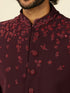 Manyavar Grape Wine and Lilac Kurta Jacket Set
