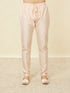 Manyavar Peach Pink Geometric Wave Patterned Jacket Set