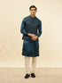 Manyavar Imperial Blue Jhallar Motif Kurta Jacket Set