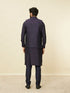 Manyavar Sapphire Blue Hexagon Patterned Jacket Set