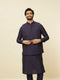 Manyavar Sapphire Blue Hexagon Patterned Jacket Set