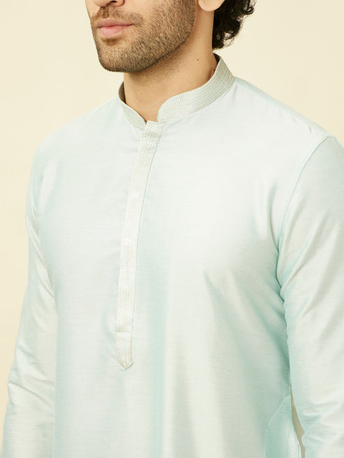 Manyavar Cream Light Green Bel Buti Patterned Jacket Set