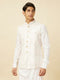 Manyavar Pristine White Chevron Patterned Jacket Set