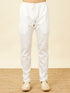 Manyavar Pristine White Chevron Patterned Jacket Set