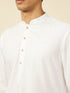 Manyavar Pristine White Chevron Patterned Jacket Set