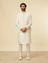 Manyavar Warm White Medallion Printed Jacket set