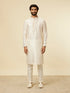 Manyavar Warm White Medallion Printed Jacket set