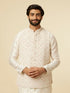 Manyavar Warm White Medallion Printed Jacket set