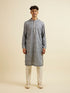 Manyavar Dark Grey Chevron Patterned Jacket Set