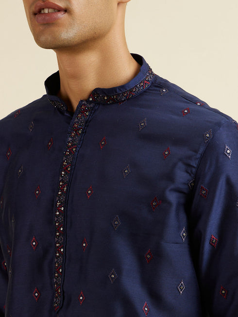 Manyavar Blue Entanglement Jacket Set