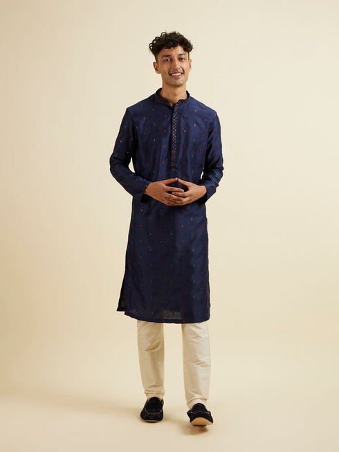 Manyavar Blue Entanglement Jacket Set