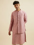 Manyavar Dusty Pink Buta Jaal Patterned Jacket Set