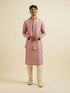 Manyavar Dusty Pink Buta Jaal Patterned Jacket Set