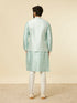 Manyavar Aqua Green Buta Patterned Jacket Set