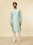 Manyavar Aqua Green Buta Patterned Jacket Set